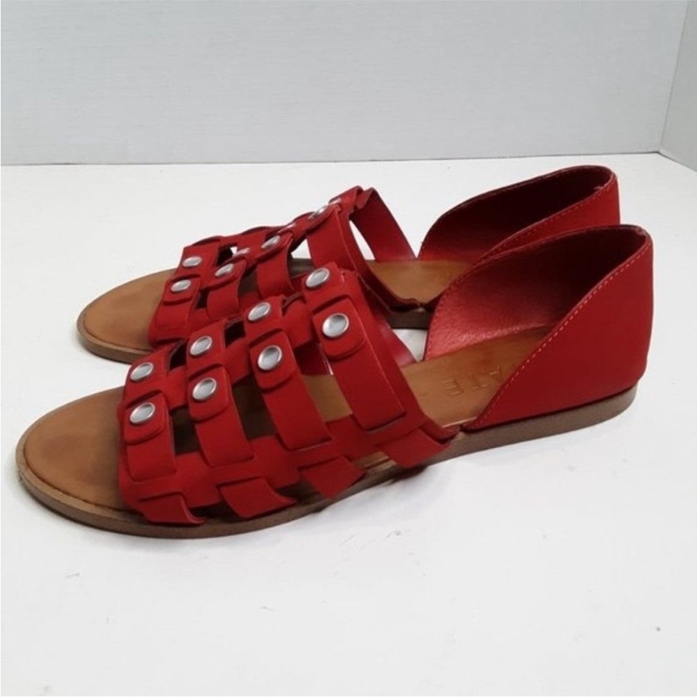 1. State Telle Womens Size 8M Slip On Studded Caged Red Sandals